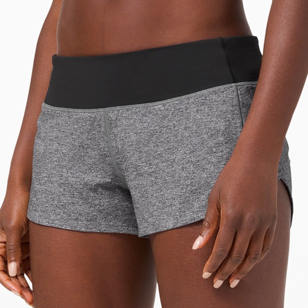 Lululemon Speed Short 2.5 inseam sz 4 gray/black